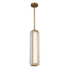 Alai 24-in Vintage Brass/Ribbed Glass LED Pendant