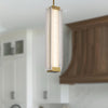 Alai 24-in Vintage Brass/Ribbed Glass LED Pendant