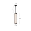 Alai 24-in Urban Bronze/Ribbed Glass LED Pendant
