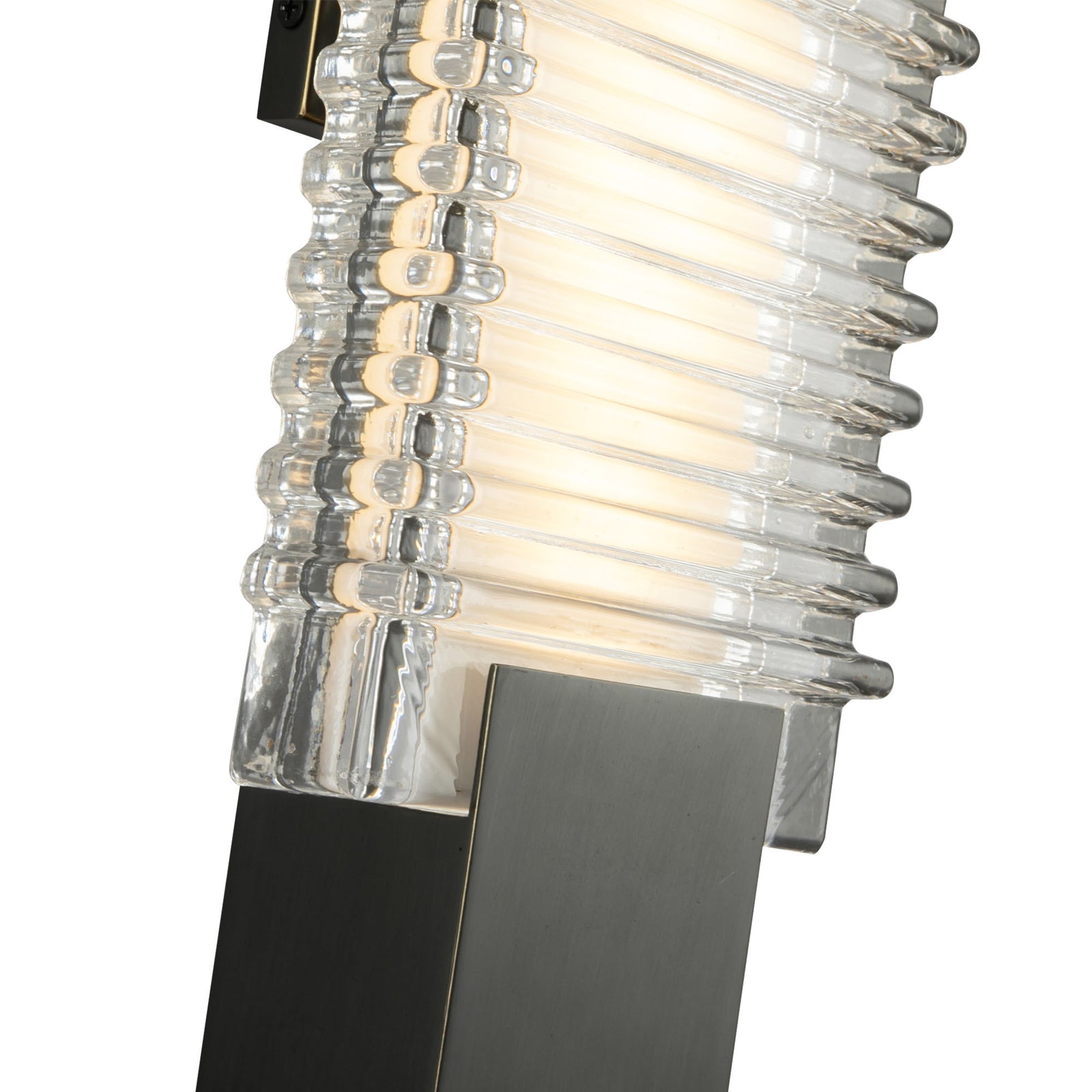 Alai 17-in Urban Bronze/Ribbed Glass LED Wall Vanity
