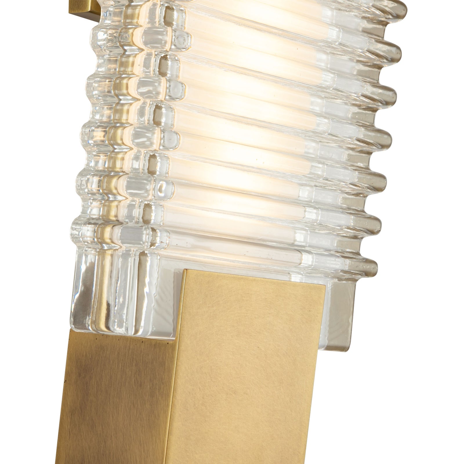 Alai 17-in Vintage Brass/Ribbed Glass LED Wall Vanity