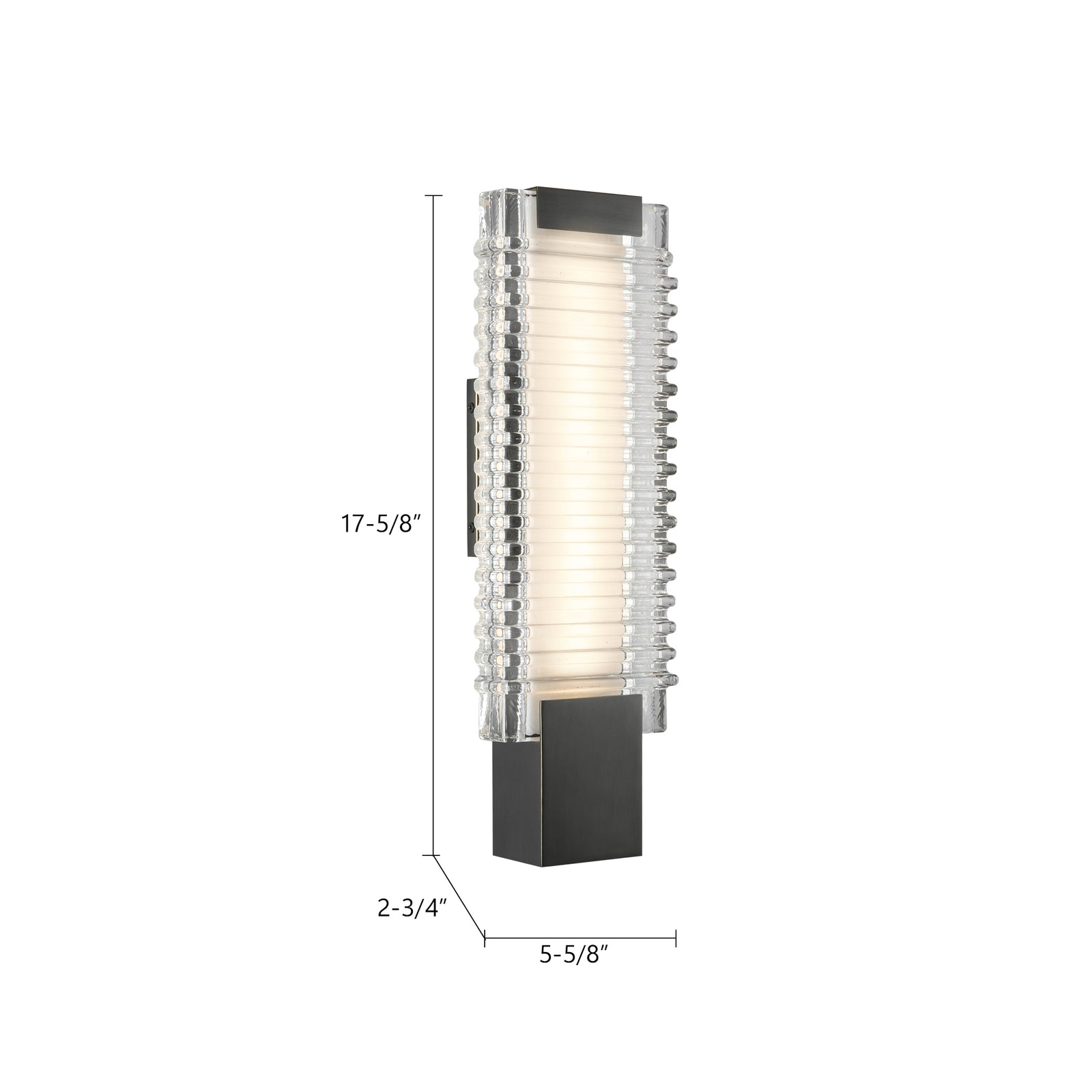 Alai 17-in Vintage Brass/Ribbed Glass LED Wall Vanity
