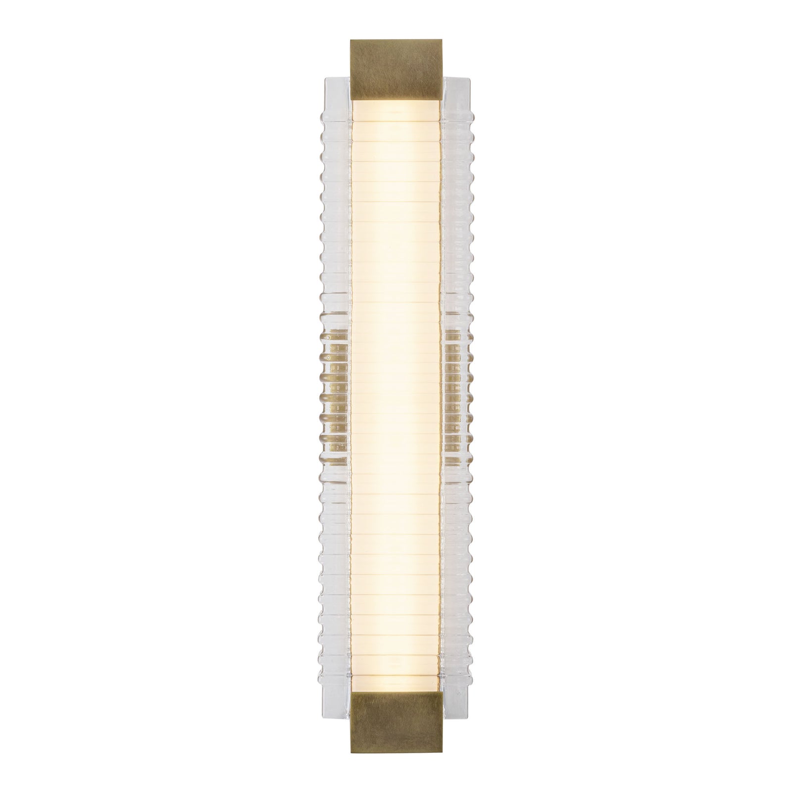 Alai 25-in Vintage Brass/Ribbed Glass LED Wall Vanity