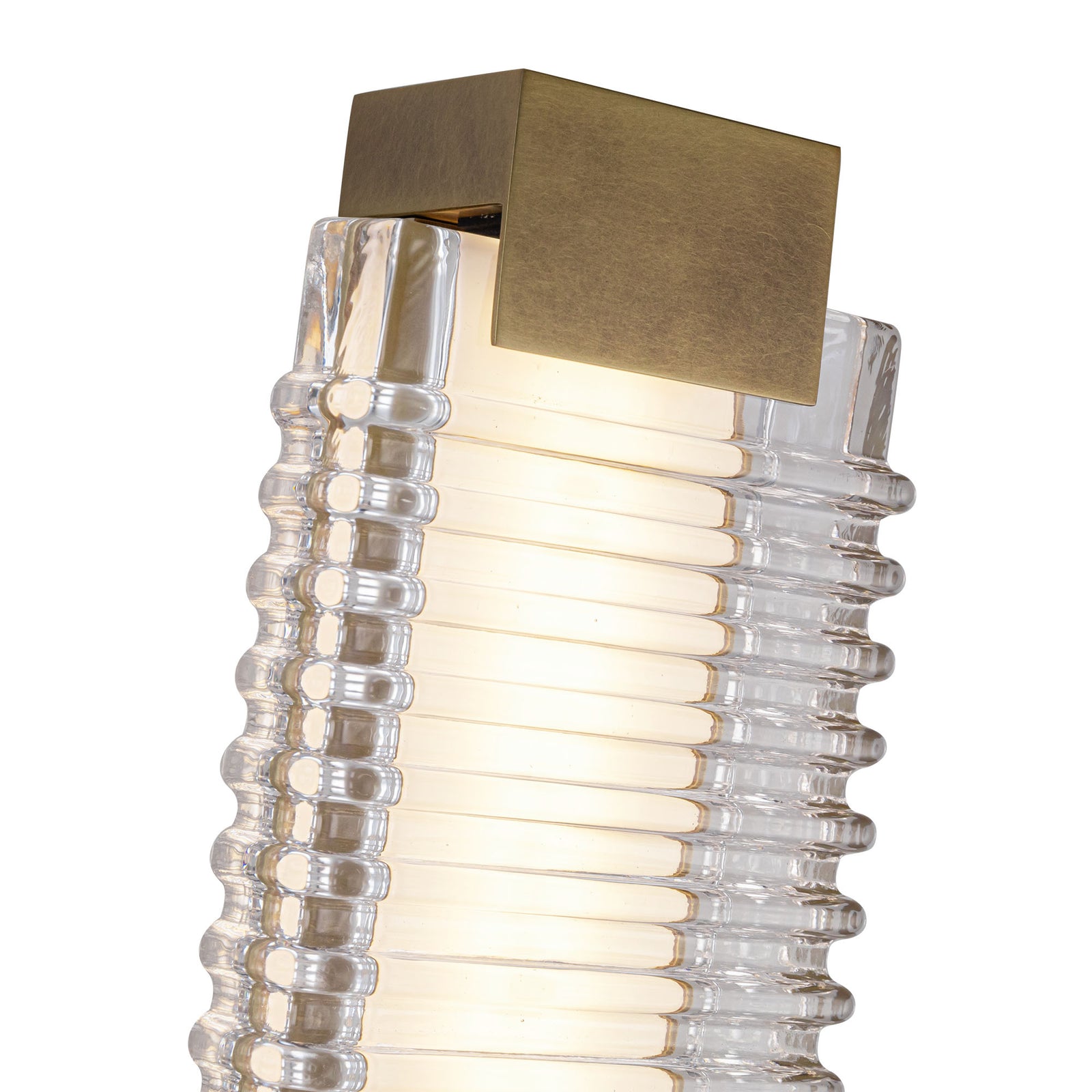 Alai 25-in Vintage Brass/Ribbed Glass LED Wall Vanity