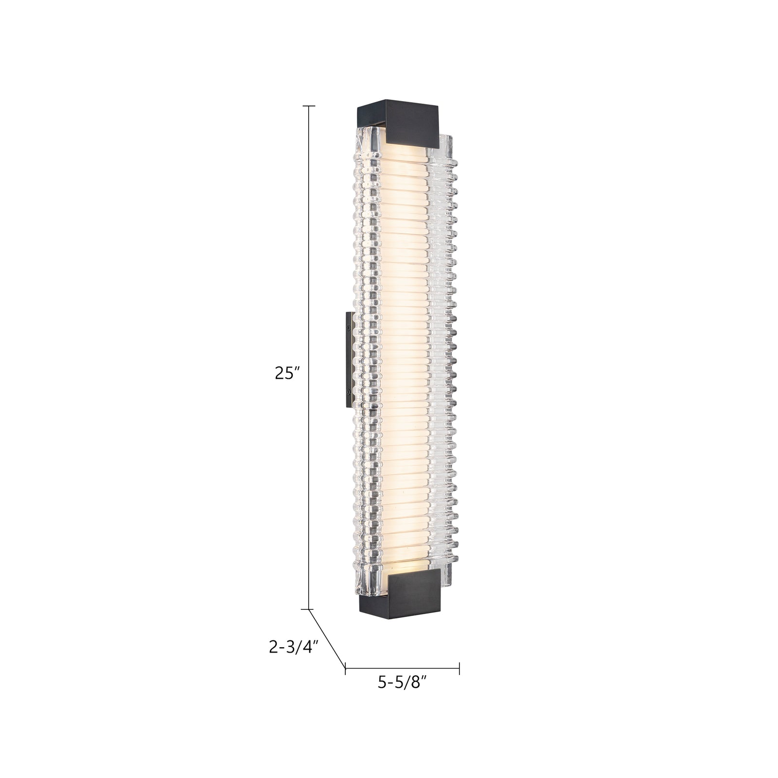 Alai 25-in Vintage Brass/Ribbed Glass LED Wall Vanity