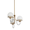 Alba 23-in Aged Brass/Opal Glass 3 Lights Chandelier