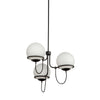 Alba 23-in Matte Black/Opal Glass 3 Lights Chandelier