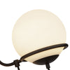 Alba 23-in Matte Black/Opal Glass 3 Lights Chandelier