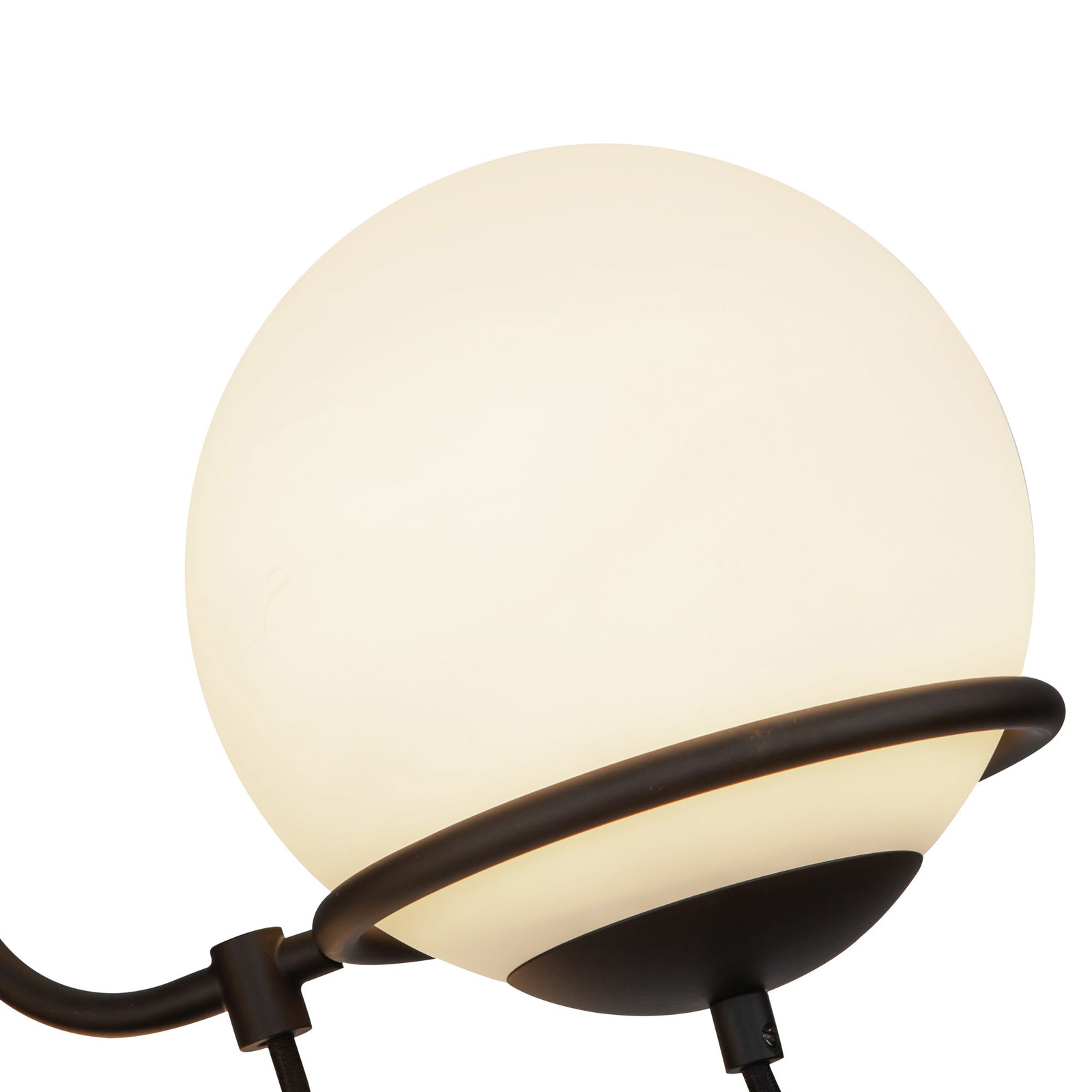 Alba 23-in Matte Black/Opal Glass 3 Lights Chandelier