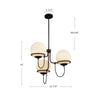 Alba 23-in Aged Brass/Opal Glass 3 Lights Chandelier