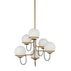 Alba 32-in Aged Gold / Opal Glass 6 Lights Chandelier