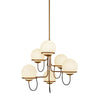 Alba 32-in Aged Brass/Opal Glass 6 Lights Chandelier