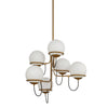 Alba 32-in Aged Gold / Opal Glass 6 Lights Chandelier