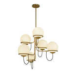 Alba 32-in Aged Gold / Opal Glass 6 Lights Chandelier