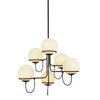 Alba 32-in Matte Black/Opal Glass 6 Lights Chandelier