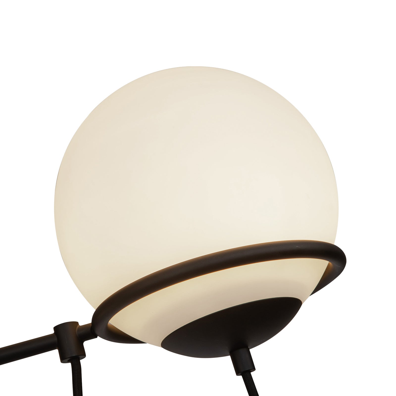 Alba 32-in Matte Black/Opal Glass 6 Lights Chandelier