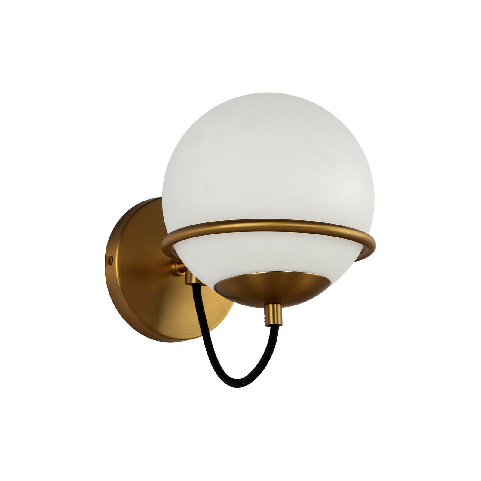 Alba 7-in Aged Brass/Opal Glass 1 Light Wall Vanity