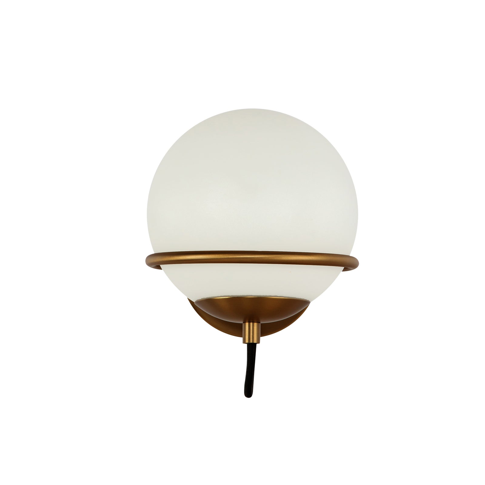 Alba 7-in Aged Brass/Opal Glass 1 Light Wall Vanity
