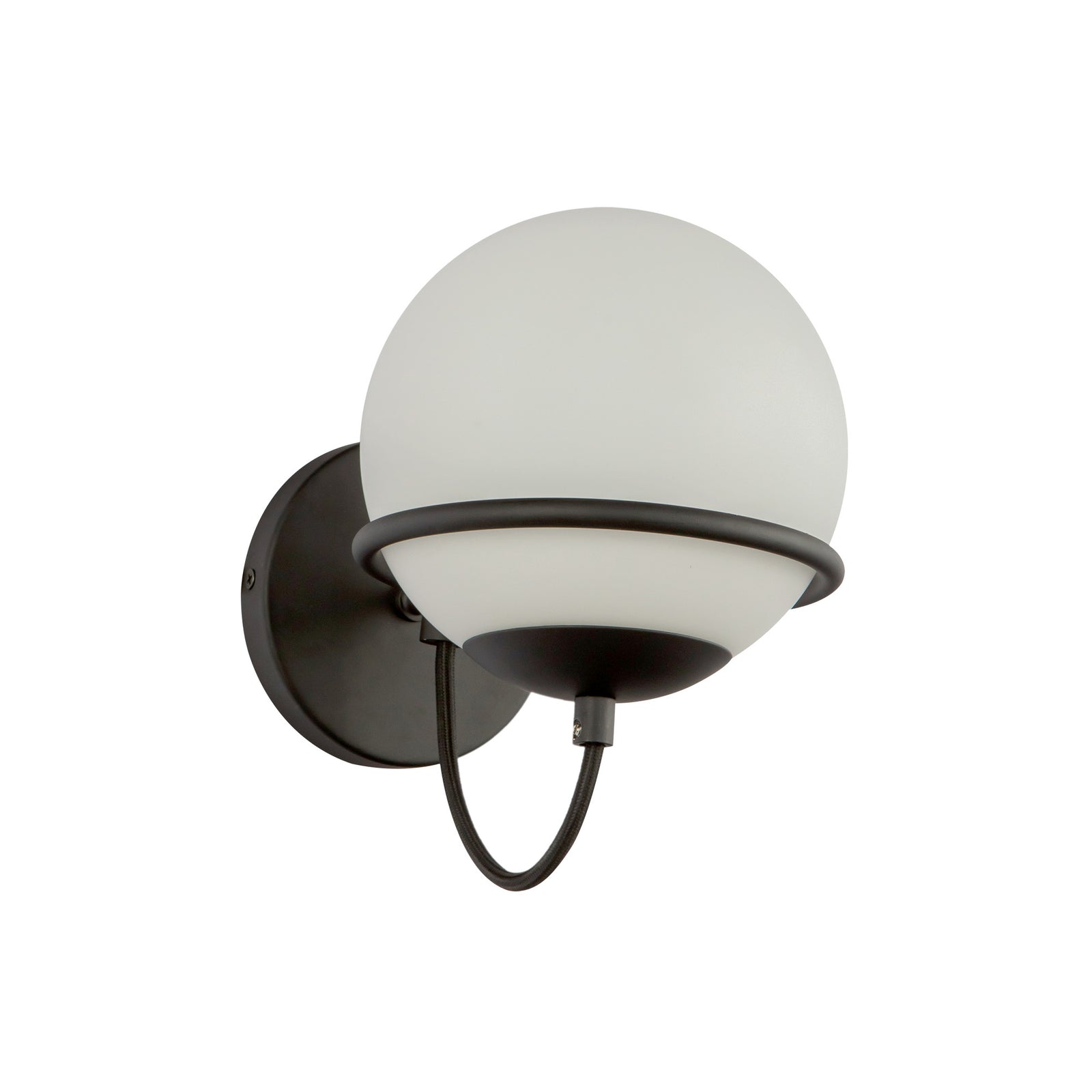 Alba 7-in Matte Black/Opal Glass 1 Light Wall Vanity