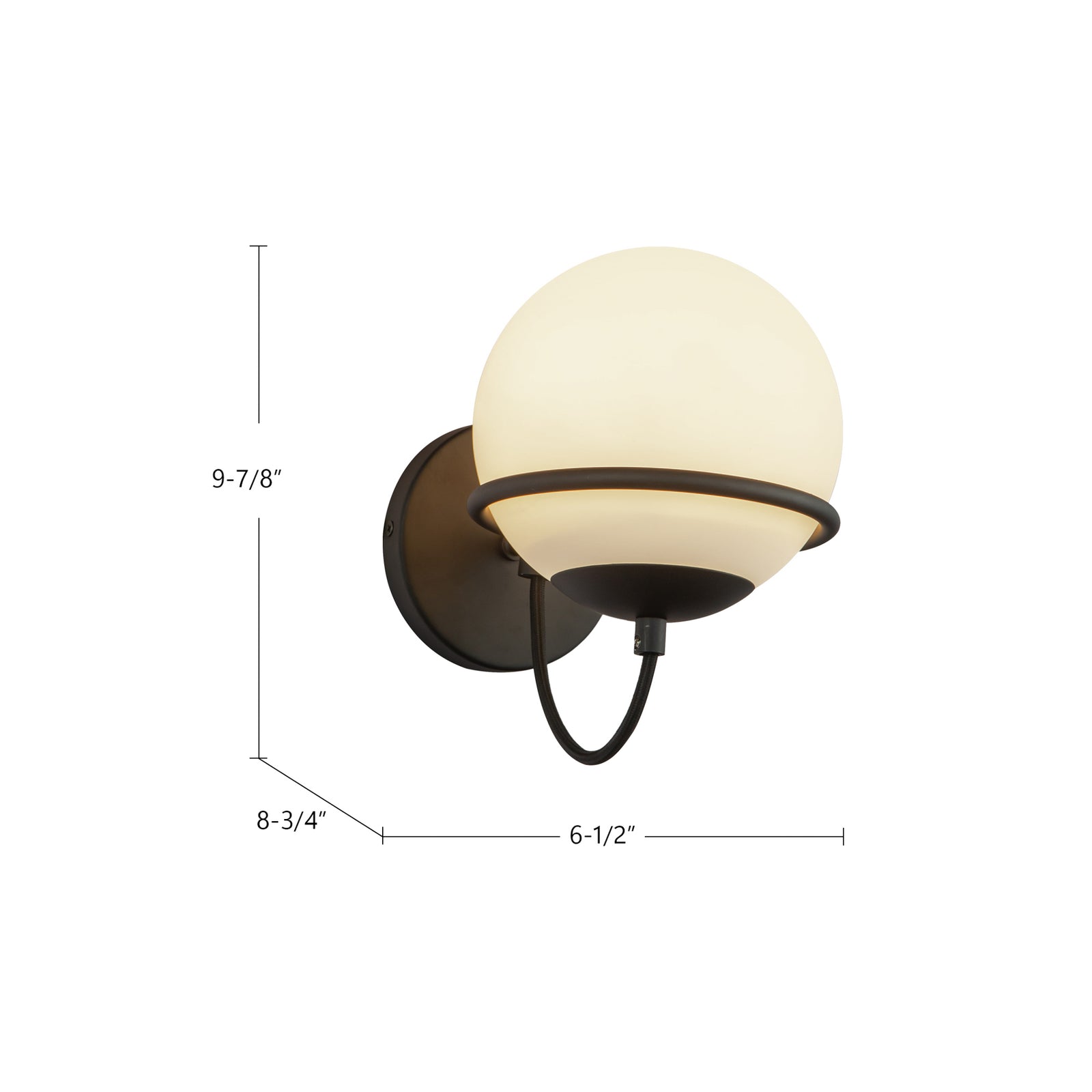 Alba 7-in Aged Brass/Opal Glass 1 Light Wall Vanity