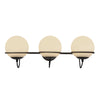 Alba 24-in Matte Black/Opal Glass 3 Lights Wall Vanity