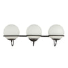 Alba 24-in Matte Black/Opal Glass 3 Lights Wall Vanity