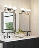 Alba 24-in Matte Black/Opal Glass 3 Lights Wall Vanity