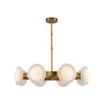 Alonso 37-in Vintage Brass/Alabaster LED Chandeliers