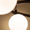 Amara 32-in Black/Glossy Opal Glass LED Chandeliers