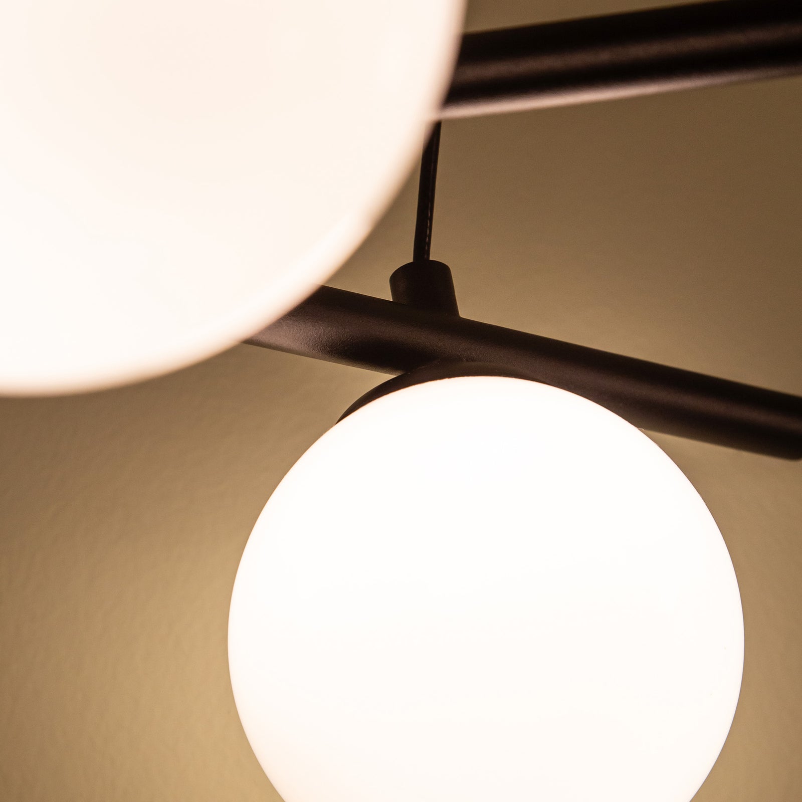 Amara 32-in Black/Glossy Opal Glass LED Chandeliers