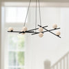 Amara 54-in Black/Glossy Opal Glass LED Chandelier