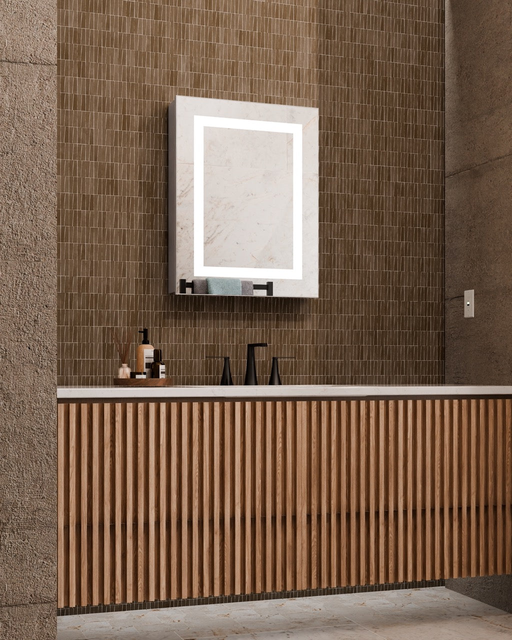 Electric Mirror Ambiance 23" x 30" Lighted Medicine Cabinet
