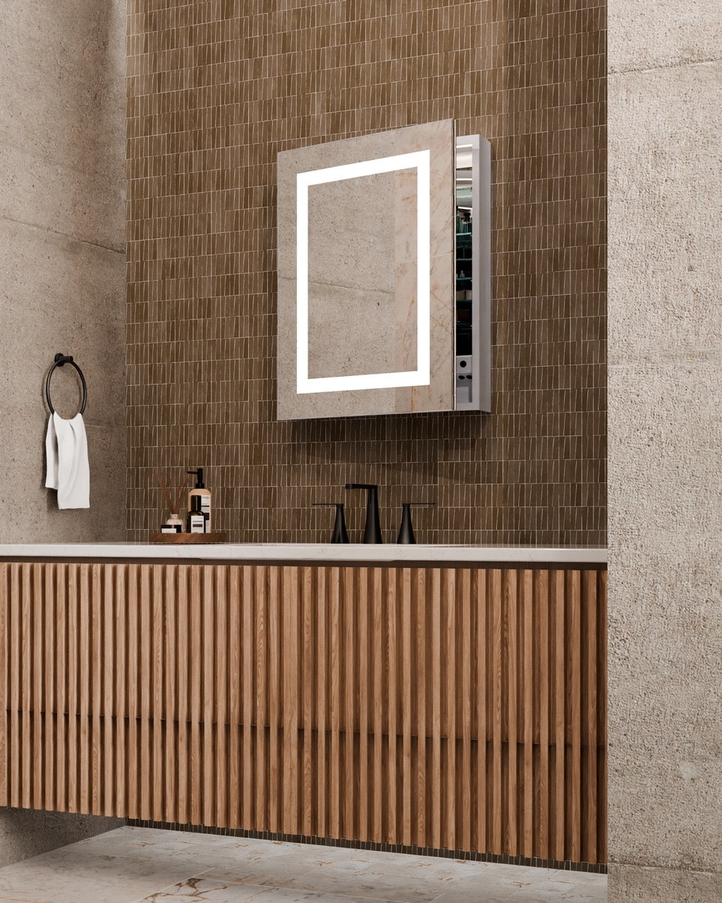Electric Mirror Ambiance 23" x 30" Lighted Medicine Cabinet