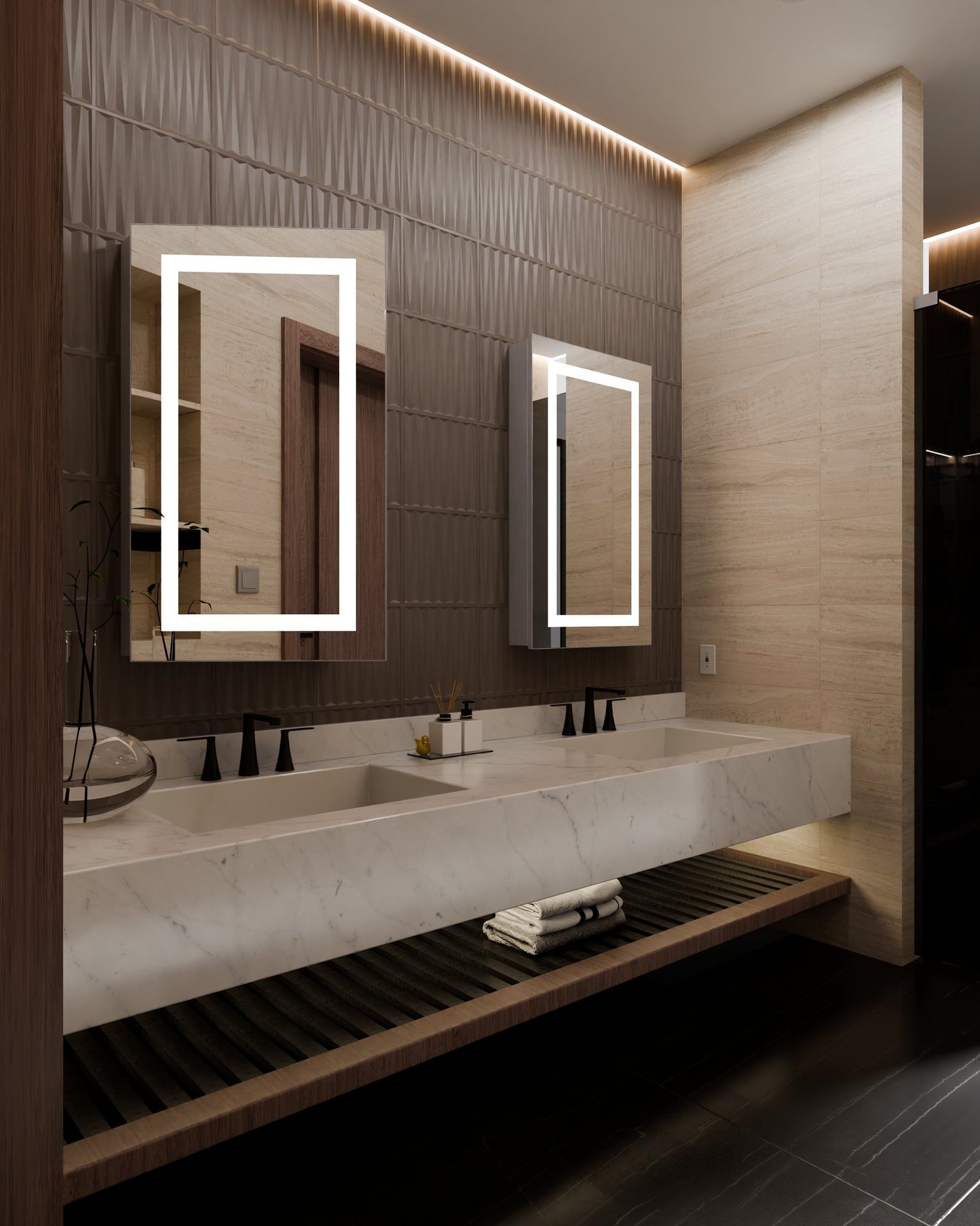 Ambiance™ 23.25 x 40 x 4.65 LED Lighted Mirror — View 3