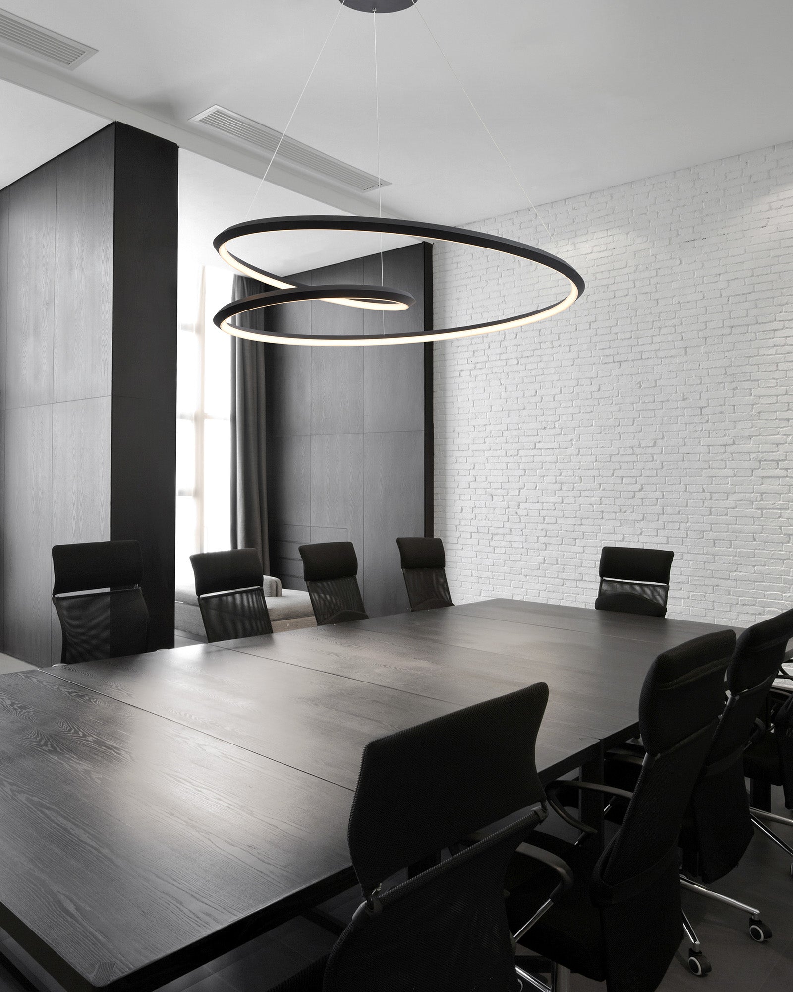 Ampersand 32-in Black LED Pendant