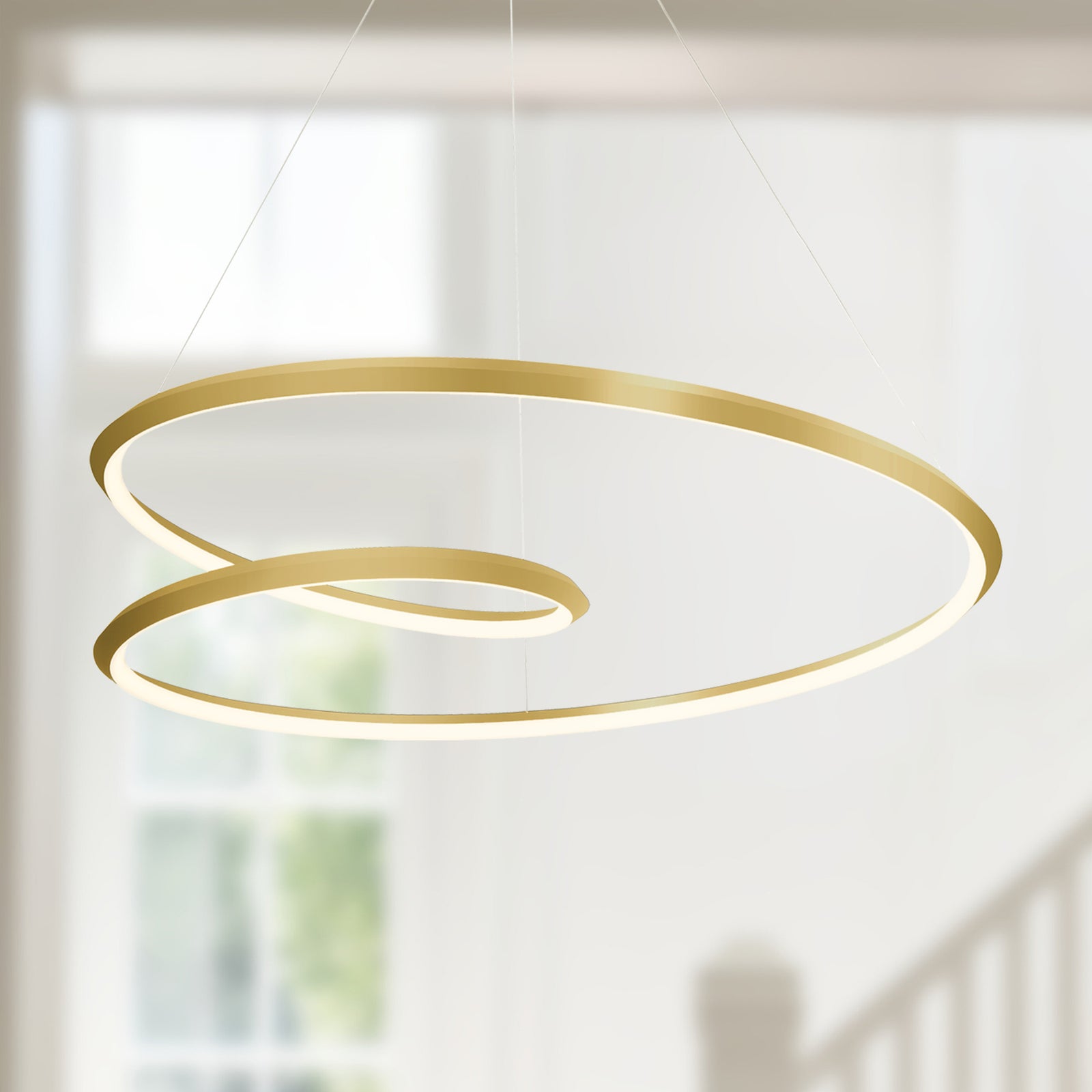 Ampersand 39-in Brushed Gold LED Pendant