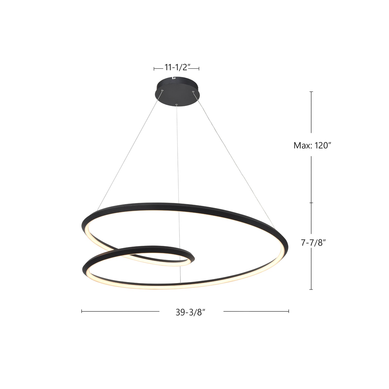 Ampersand 39-in Black LED Pendant