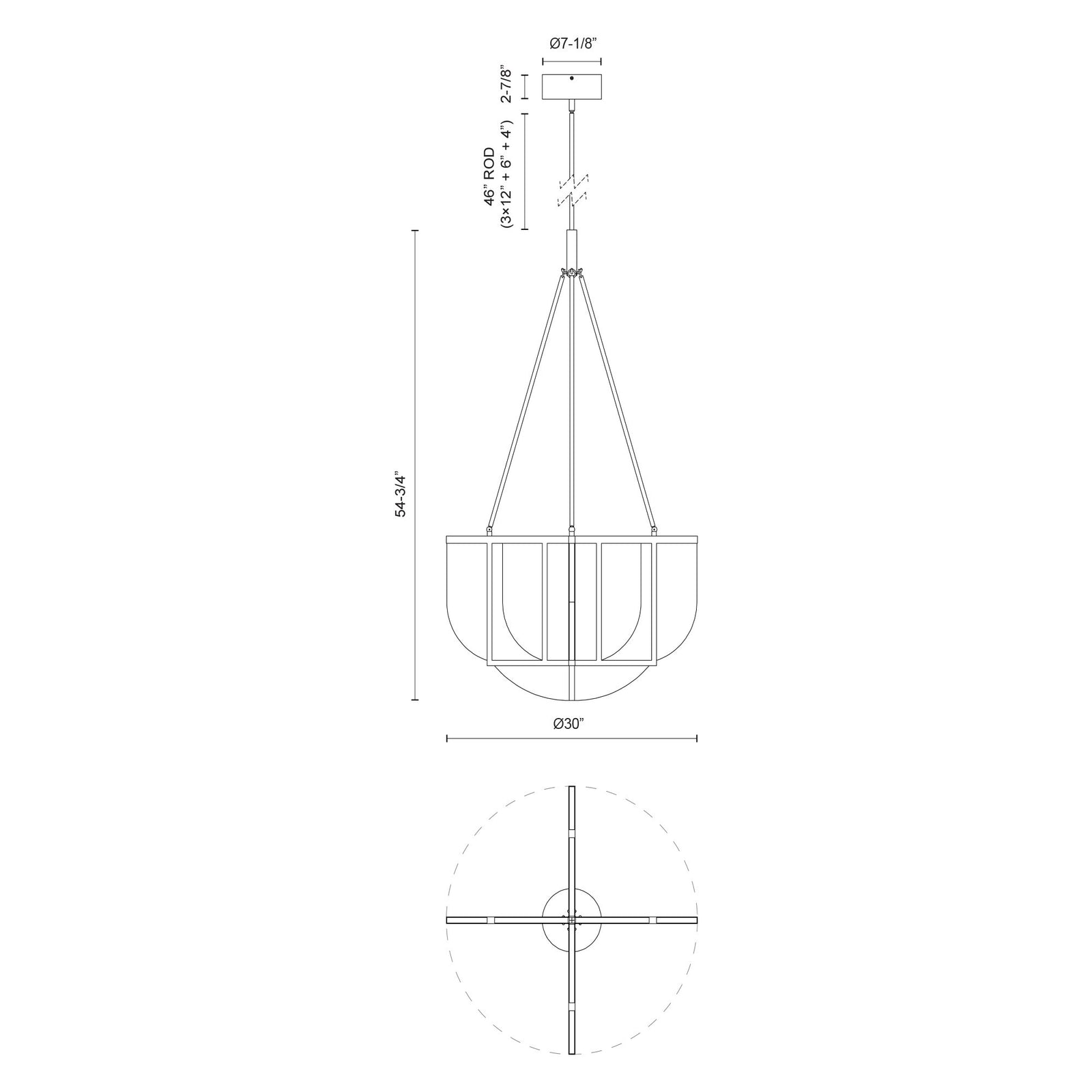 Anders 30-in Vintage Brass LED Chandeliers