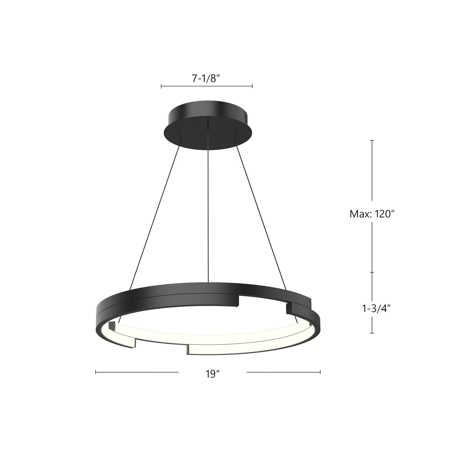 Anello Minor 19-in Black LED Pendant