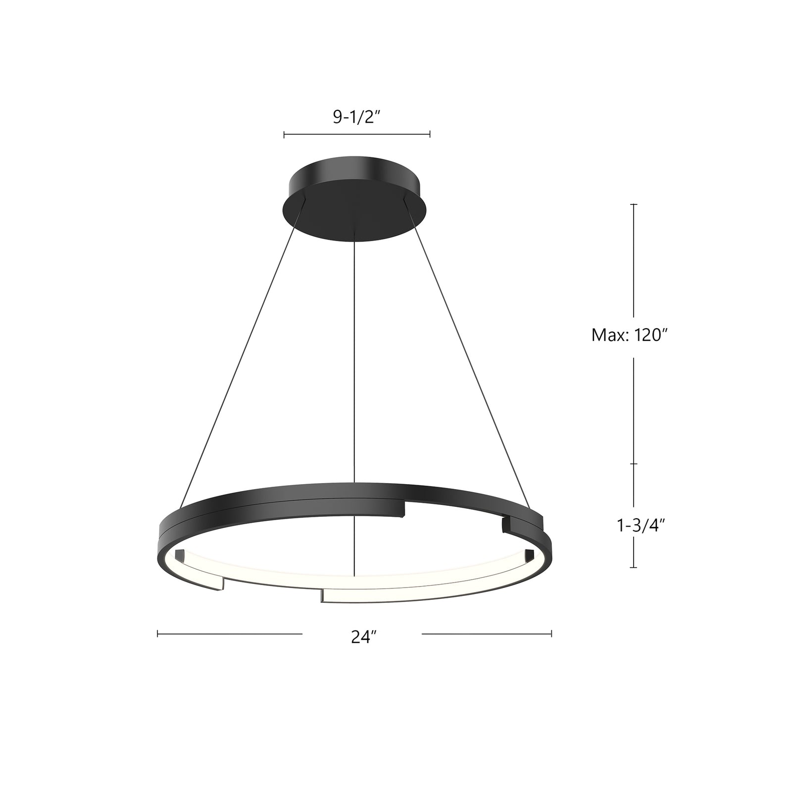 Anello Minor 24-in Brushed Nickel LED Pendant