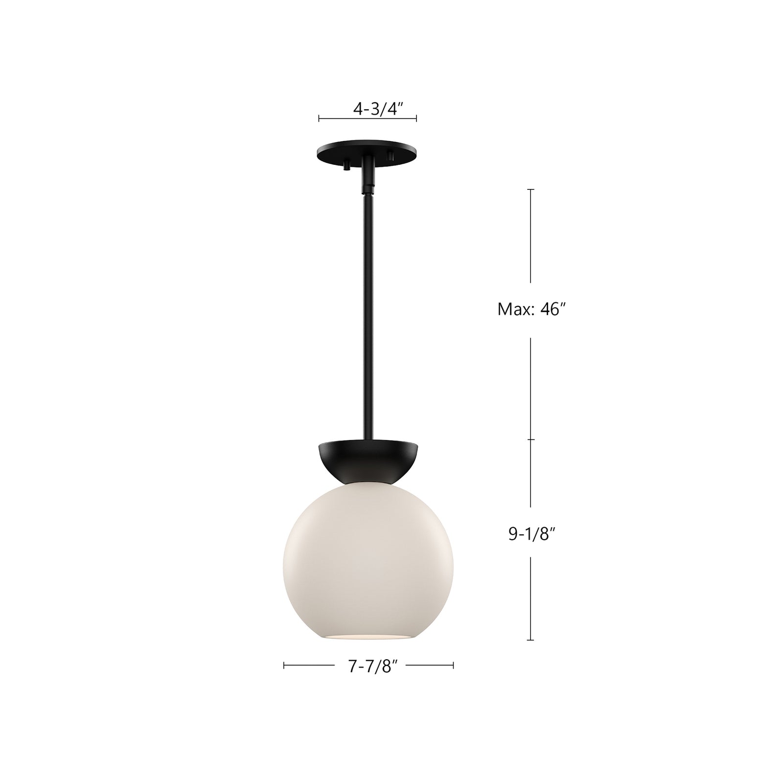 Arcadia 8-in Black/Smoked 1 Light Pendant