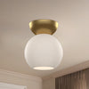 Arcadia 6-in Brushed Gold/Opal Glass 1 Light Semi Flush Mount