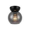 Arcadia 6-in Black/Smoked 1 Light Semi Flush Mount