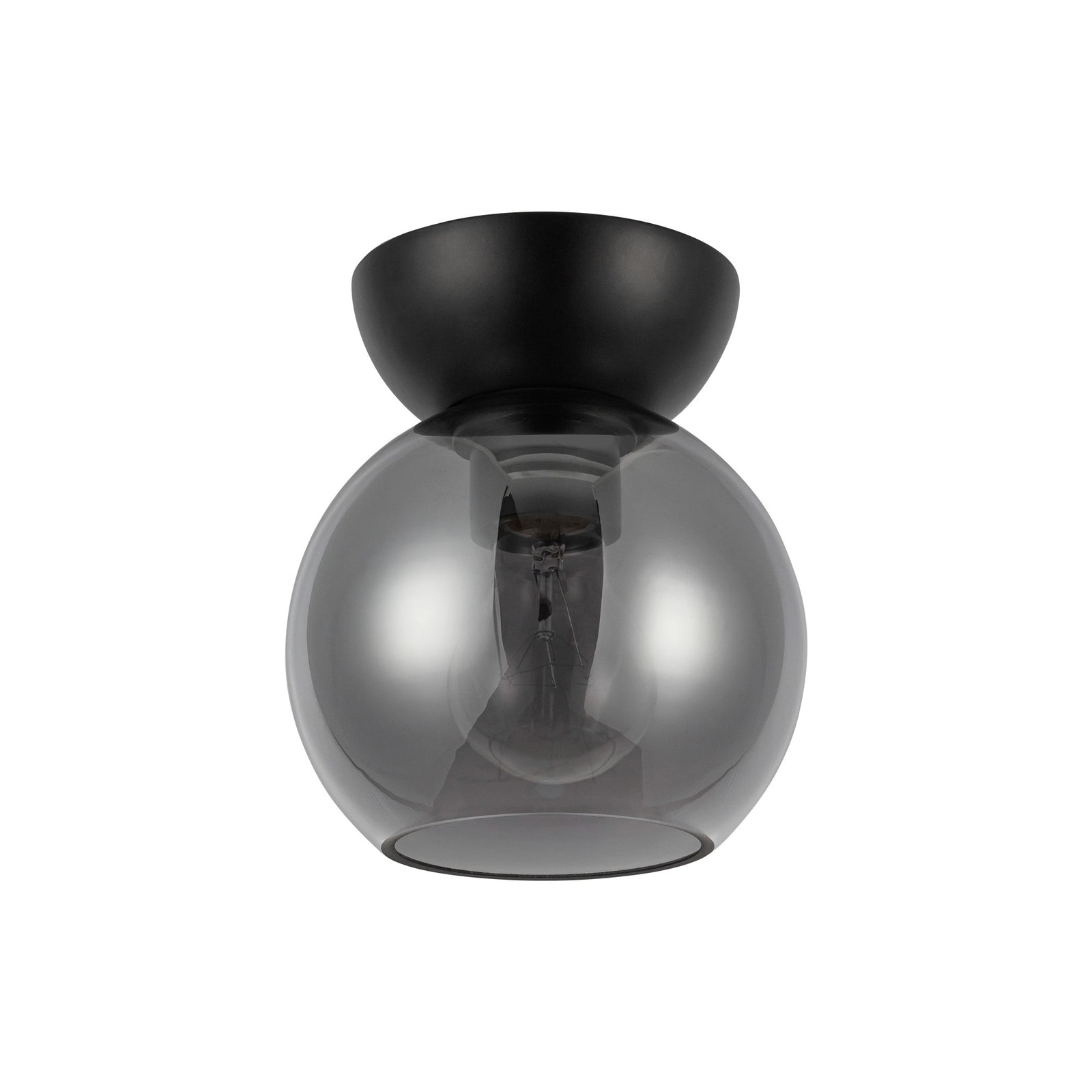 Arcadia 6-in Black/Smoked 1 Light Semi Flush Mount