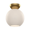 Arcadia 8-in Brushed Gold/Opal Glass 1 Light Semi Flush Mount