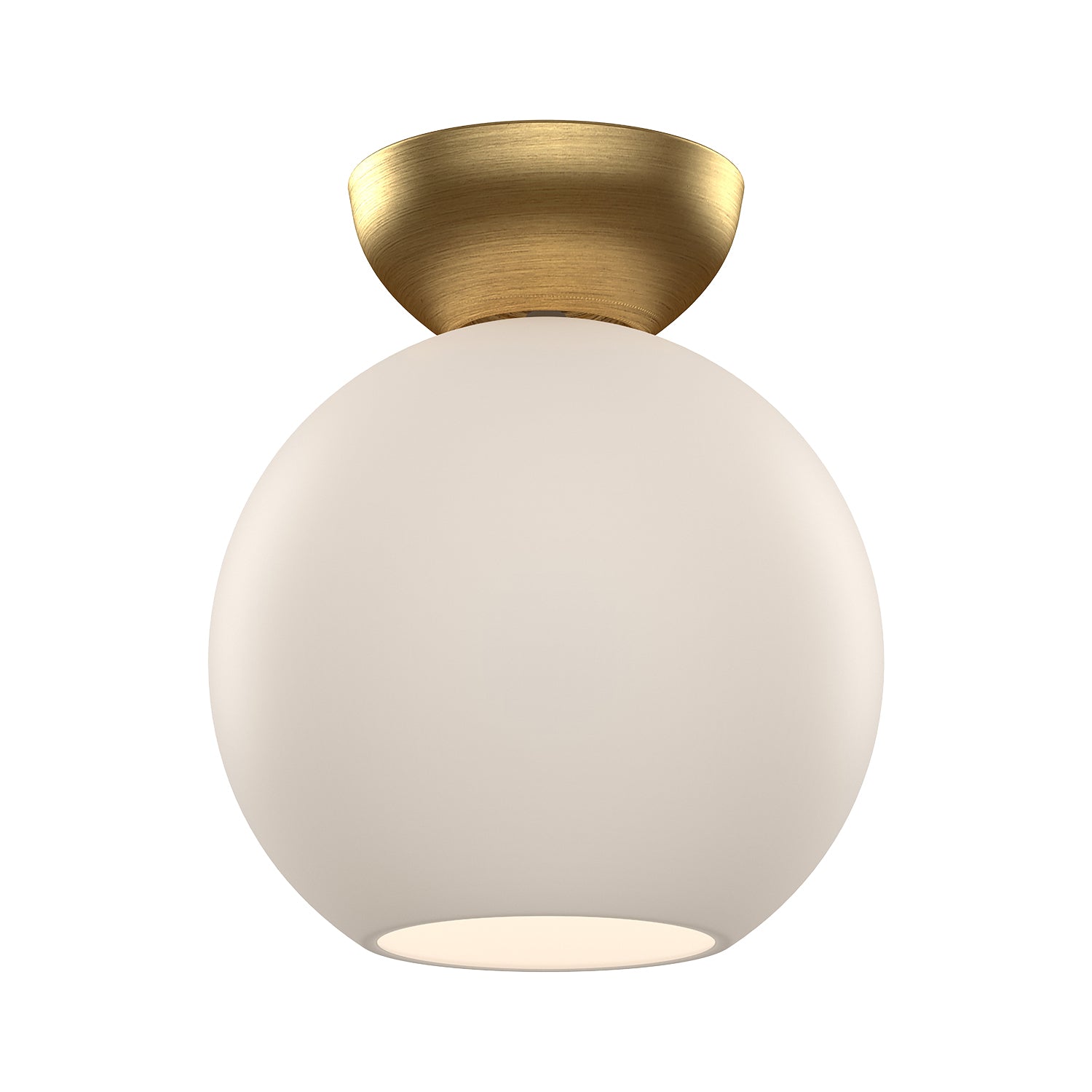 Arcadia 8-in Brushed Gold/Opal Glass 1 Light Semi Flush Mount