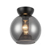 Arcadia 8-in Black/Smoked 1 Light Semi Flush Mount