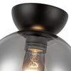 Arcadia 8-in Black/Smoked 1 Light Semi Flush Mount