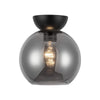 Arcadia 8-in Black/Smoked 1 Light Semi Flush Mount