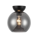 Arcadia 8-in Black/Smoked 1 Light Semi Flush Mount